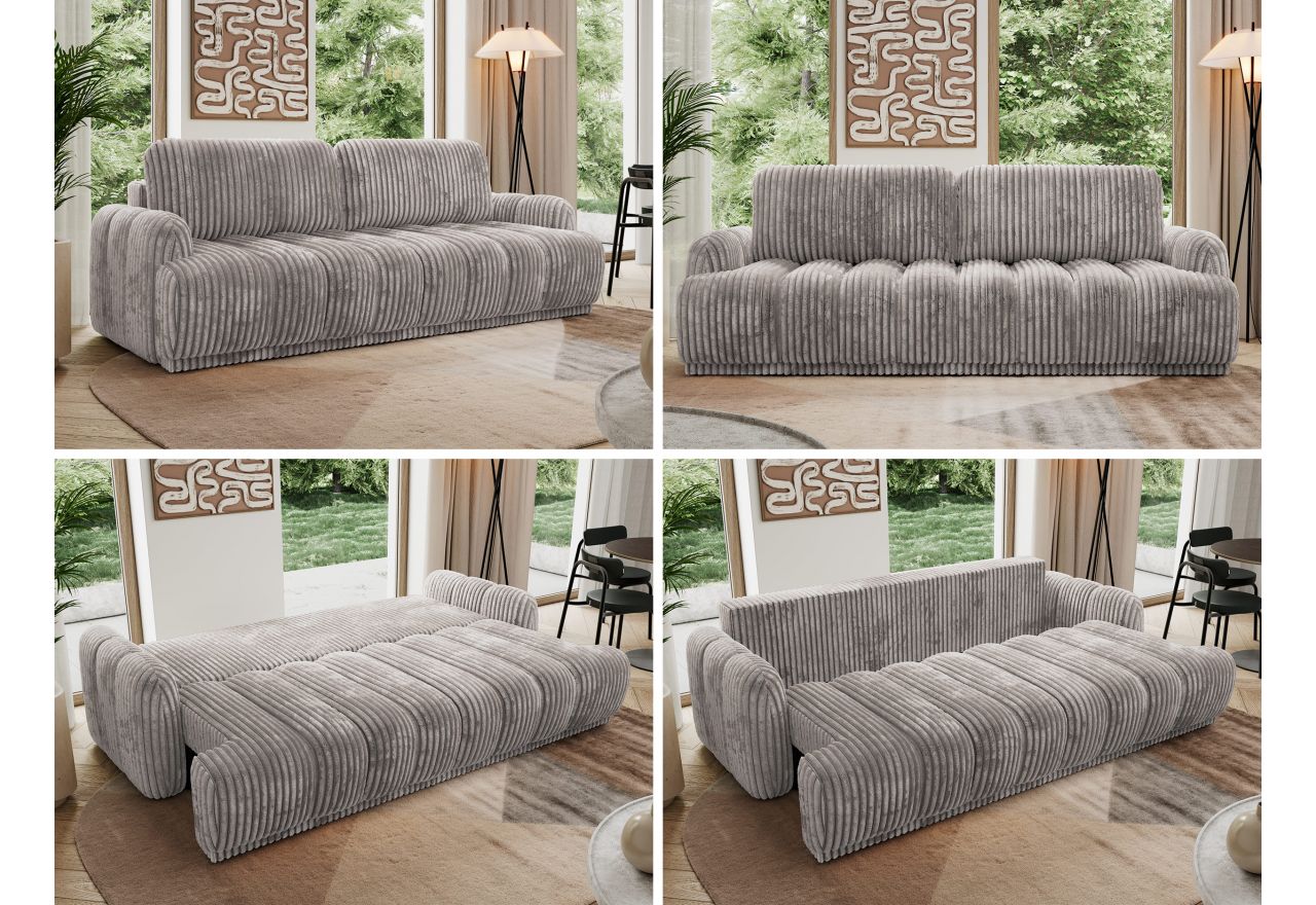 Sofa ACCORIDO - jasnoszary, sztruks