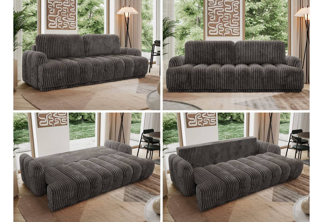 Sofa ACCORIDO - szary, sztruks