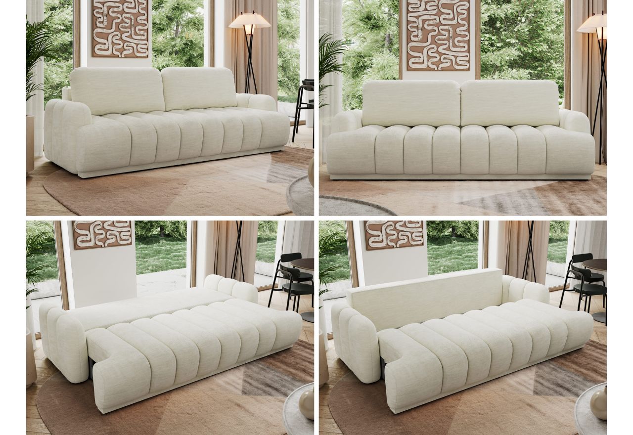 Sofa ACCORIDO - kremowy, szenil gładki