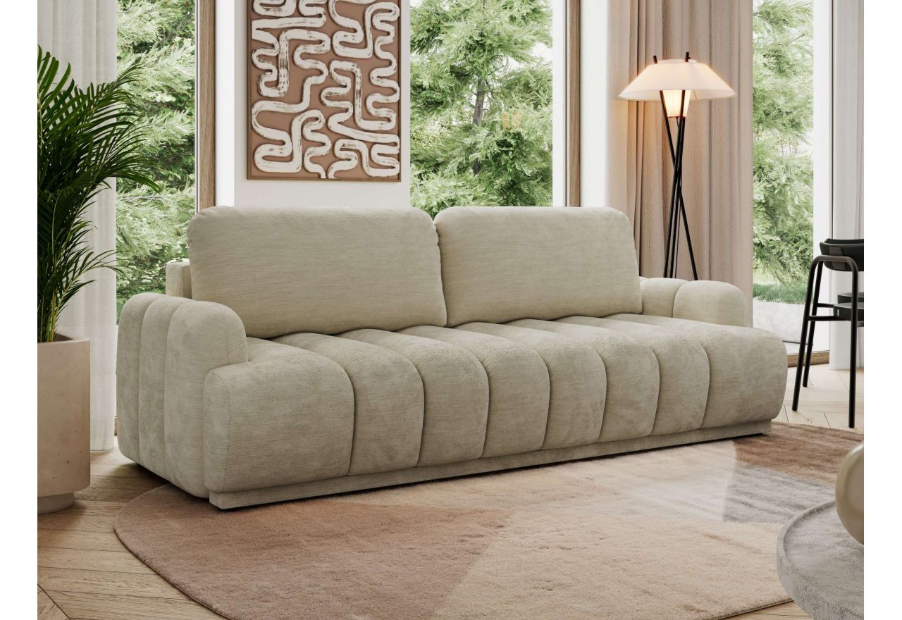 Sofa ACCORIDO - beżowy, szenil gładki