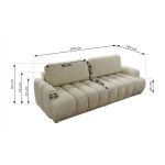 Sofa ACCORIDO - beżowy, szenil gładki