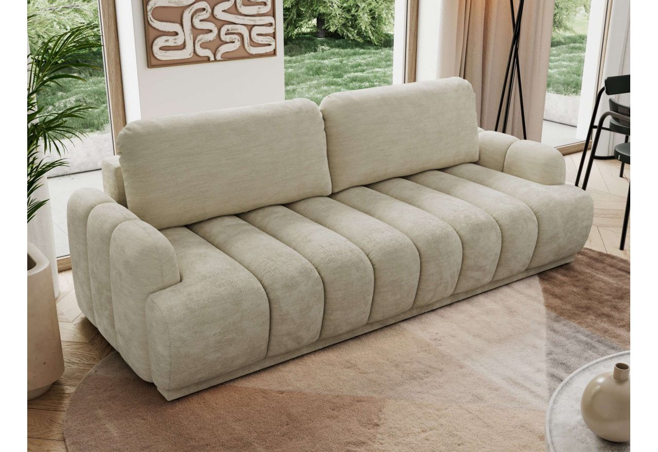 Sofa ACCORIDO - beżowy, szenil gładki