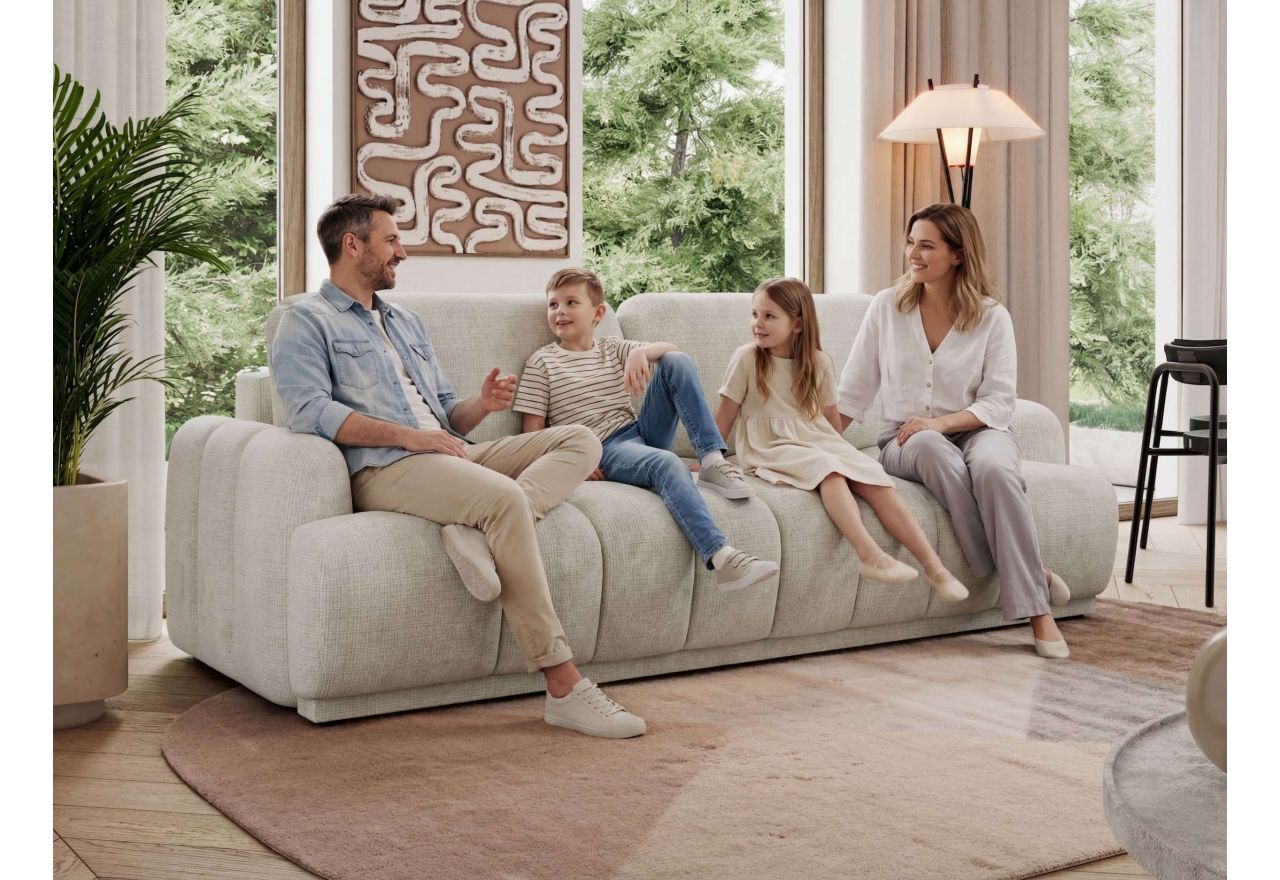 Sofa ACCORIDO - brązowy, szenil gładki