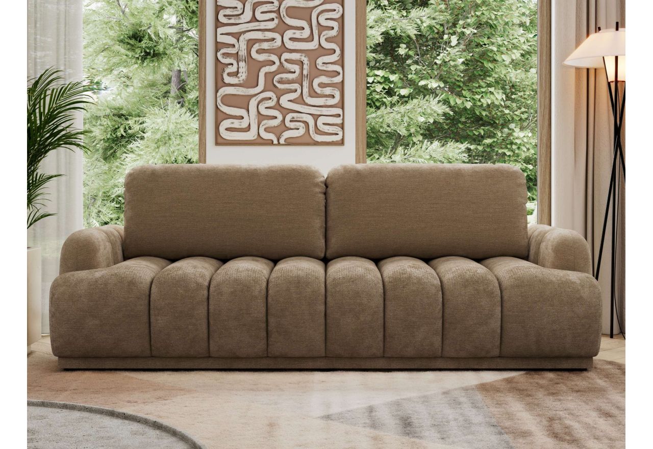 Sofa ACCORIDO - brązowy, szenil gładki