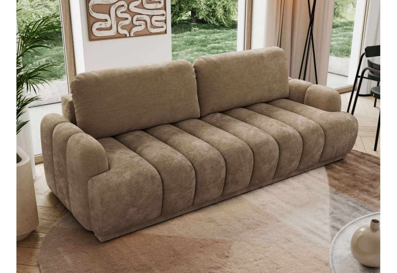 Sofa ACCORIDO - brązowy, szenil gładki