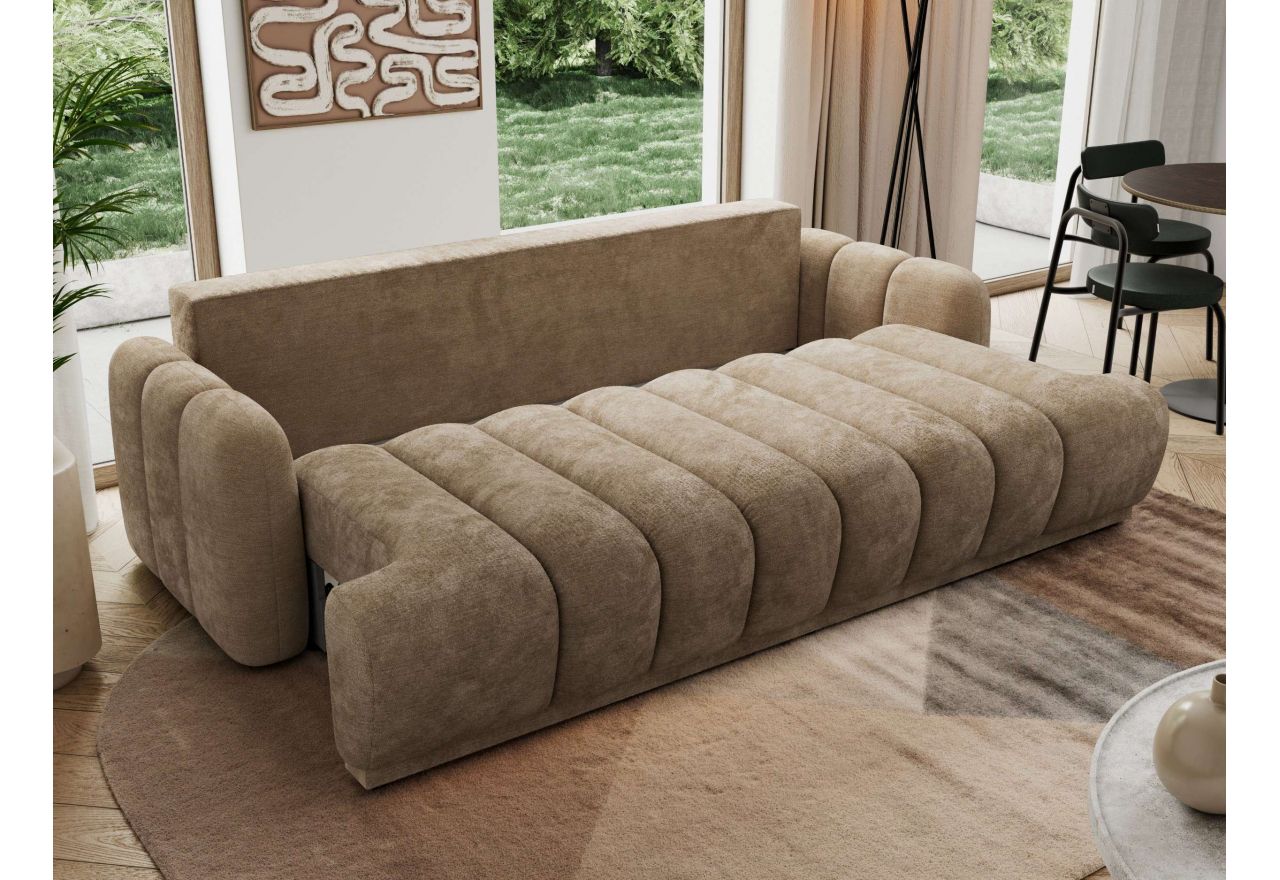 Sofa ACCORIDO - brązowy, szenil gładki