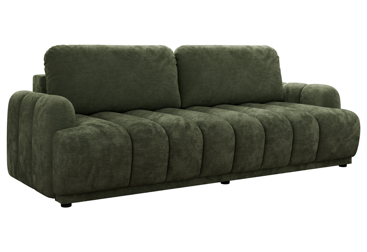 Sofa ACCORIDO - ciemnozielony, szenil gładki