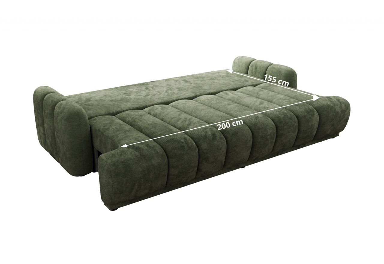 Sofa ACCORIDO - ciemnozielony, szenil gładki