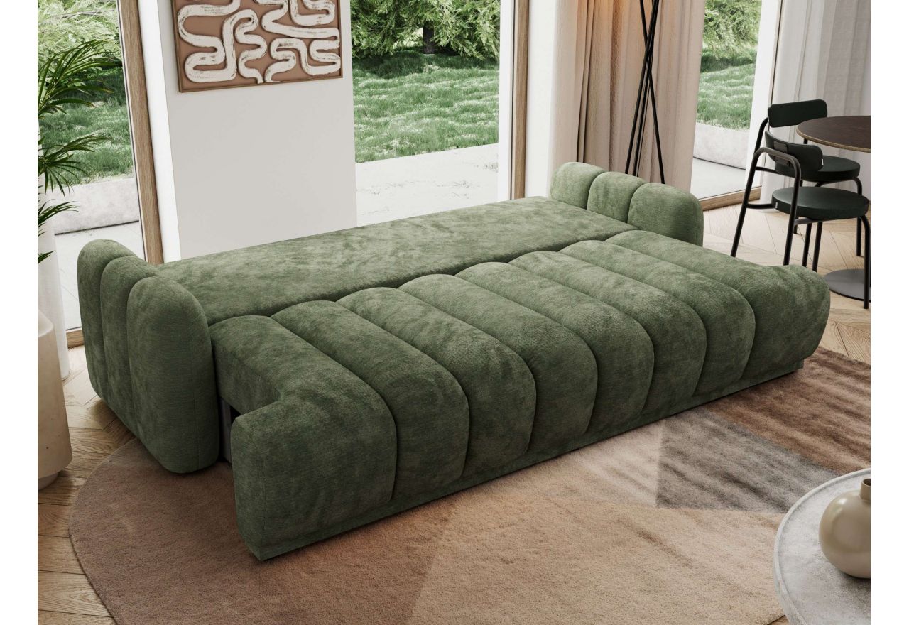 Sofa ACCORIDO - ciemnozielony, szenil gładki