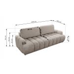 Sofa ACCORIDO - jasnoszary, szenil gładki