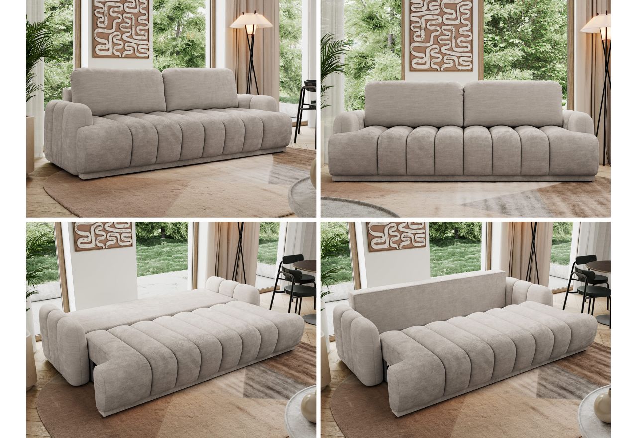 Sofa ACCORIDO - jasnoszary, szenil gładki