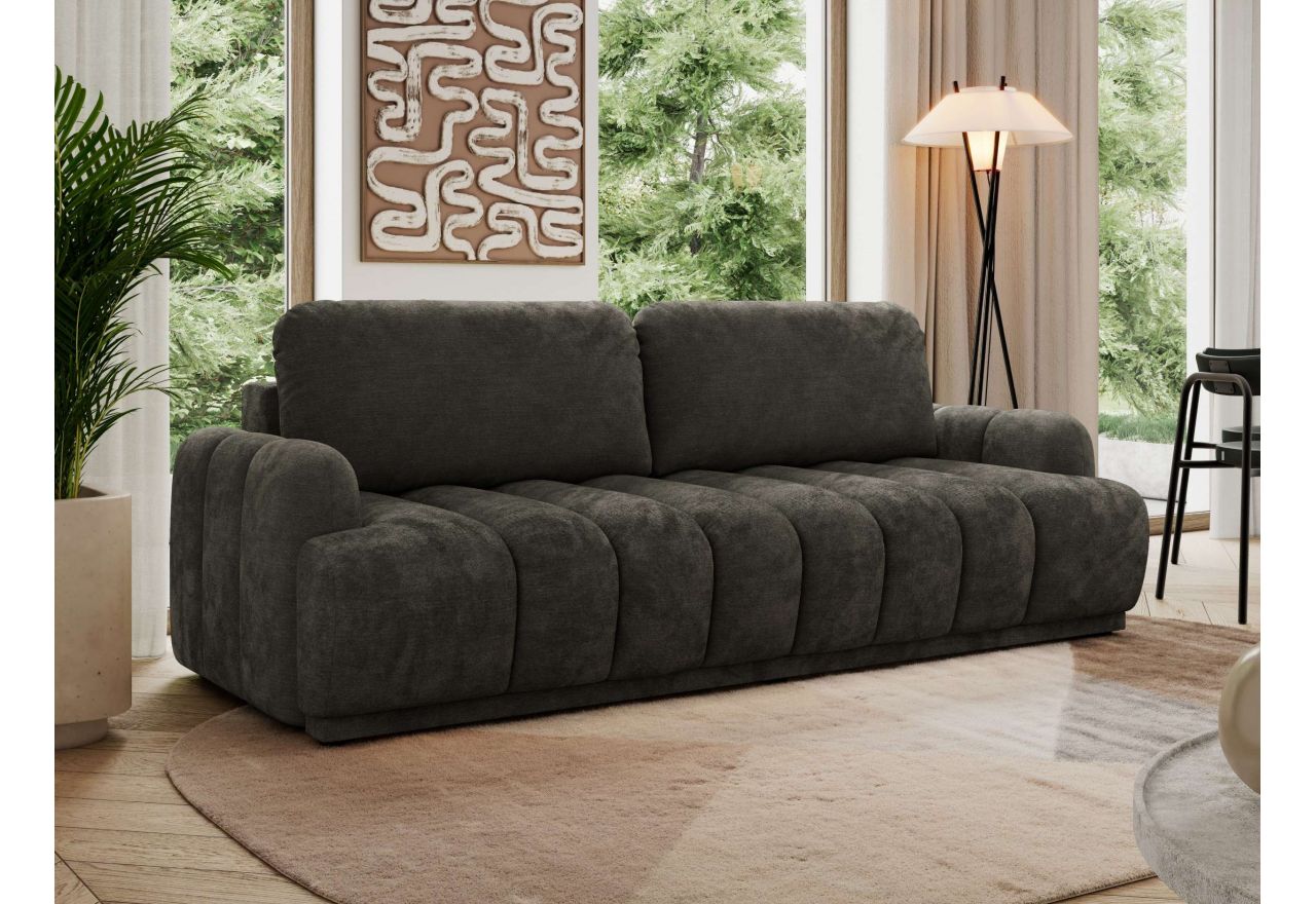 Sofa ACCORIDO - ciemnoszary, szenil gładki