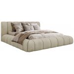 Łóżko tapicerowane NUEBA CLASSIC 180x200 - beżowy, welwet