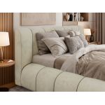 Łóżko tapicerowane NUEBA CLASSIC 180x200 - materac pocket - beżowy, welwet