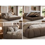 Łóżko tapicerowane NUEBA CLASSIC 200x200 - brązowy, welwet