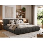 Łóżko tapicerowane NUEBA CLASSIC 180x200 - ciemnoszary, welwet