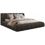 Łóżko tapicerowane NUEBA CLASSIC 160x200 - materac pocket - ciemnoszary, welwet