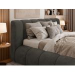 Łóżko tapicerowane NUEBA CLASSIC 200x200 - materac pocket - ciemnoszary, welwet