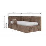 Łóżko dziecięce TILVO ALTA 90x200 - brązowy, sztruks - strona lewa