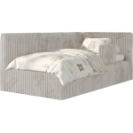 Łóżko dziecięce TILVO ALTA 90x200 - beżowy, sztruks - strona prawa