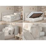 Łóżko dziecięce TILVO ALTA 90x200 - beżowy, sztruks - strona prawa