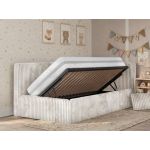 Łóżko dziecięce TILVO ALTA 90x200 - materac pocket - beżowy, sztruks - strona prawa