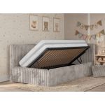 Łóżko dziecięce TILVO ALTA 90x200 - materac multipocket - jasnobrązowy, sztruks - strona prawa