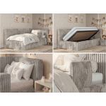 Łóżko dziecięce TILVO ALTA 90x200 - materac multipocket - jasnobrązowy, sztruks - strona prawa