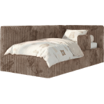 Łóżko dziecięce TILVO ALTA 90x200 - brązowy, sztruks - strona prawa