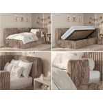 Łóżko dziecięce TILVO ALTA 90x200 - materac multipocket - brązowy, sztruks - strona prawa