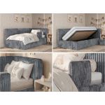 Łóżko dziecięce TILVO ALTA 90x200 - materac multipocket - szary, sztruks - strona prawa