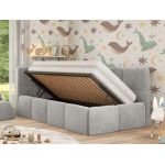 Łóżko dziecięce ARVO ALTA 90x200 - materac multipocket - jasnoszary, plusz - strona lewa