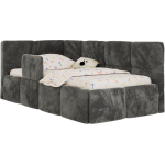 Łóżko dziecięce ARVO ALTA 90x200 - materac piankowy - ciemnoszary, plusz - strona lewa