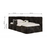 Łóżko dziecięce ARVO ALTA 90x200 - materac pocket - czarny, plusz - strona lewa