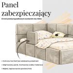 Łóżko dziecięce ARVO ALTA 90x200 - materac piankowy - kremowy, plusz - strona lewa