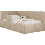 Łóżko dziecięce ARVO ALTA 90x200 - materac multipocket - kremowy, plusz - strona lewa