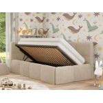 Łóżko dziecięce ARVO ALTA 90x200 - materac multipocket - kremowy, plusz - strona lewa