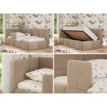 Łóżko dziecięce ARVO ALTA 90x200 - beżowy, plusz - strona lewa