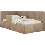 Łóżko dziecięce ARVO ALTA 90x200 - materac multipocket - beżowy, plusz - strona lewa