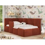 Łóżko dziecięce ARVO ALTA 90x200 - materac multipocket - pomarańczowy, plusz - strona lewa