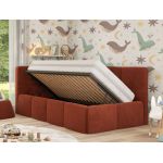 Łóżko dziecięce ARVO ALTA 90x200 - materac multipocket - pomarańczowy, plusz - strona lewa