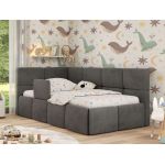 Łóżko dziecięce ARVO ALTA 90x200 - materac multipocket - ciemnoszary, welwet - strona lewa