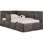 Łóżko dziecięce ARVO ALTA 90x200 - materac multipocket - ciemnoszary, welwet - strona lewa