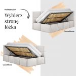 Łóżko dziecięce ARVO ALTA 90x200 - kremowy, struktura - strona lewa