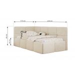 Łóżko dziecięce ARVO ALTA 90x200 - materac multipocket - kremowy, struktura - strona lewa