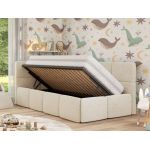 Łóżko dziecięce ARVO ALTA 90x200 - materac multipocket - kremowy, struktura - strona lewa