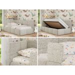 Łóżko dziecięce ARVO ALTA 90x200 - materac piankowy - beżowy, struktura - strona lewa