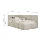 Łóżko dziecięce ARVO ALTA 90x200 - materac multipocket - beżowy, struktura - strona lewa