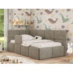 Łóżko dziecięce ARVO ALTA 90x200 - materac multipocket - szary, struktura - strona lewa