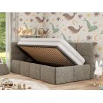 Łóżko dziecięce ARVO ALTA 90x200 - materac multipocket - szary, struktura - strona lewa